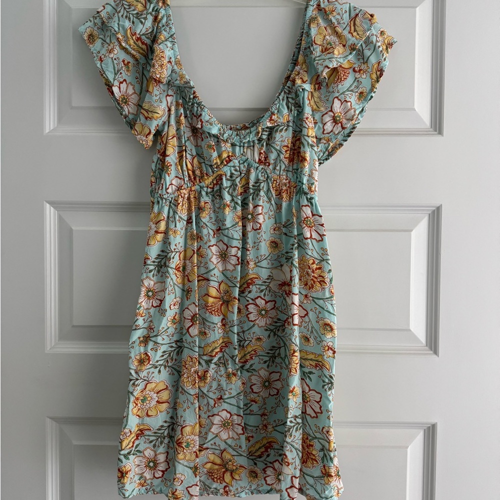 Billabong Floral Print Dress with Ruffles